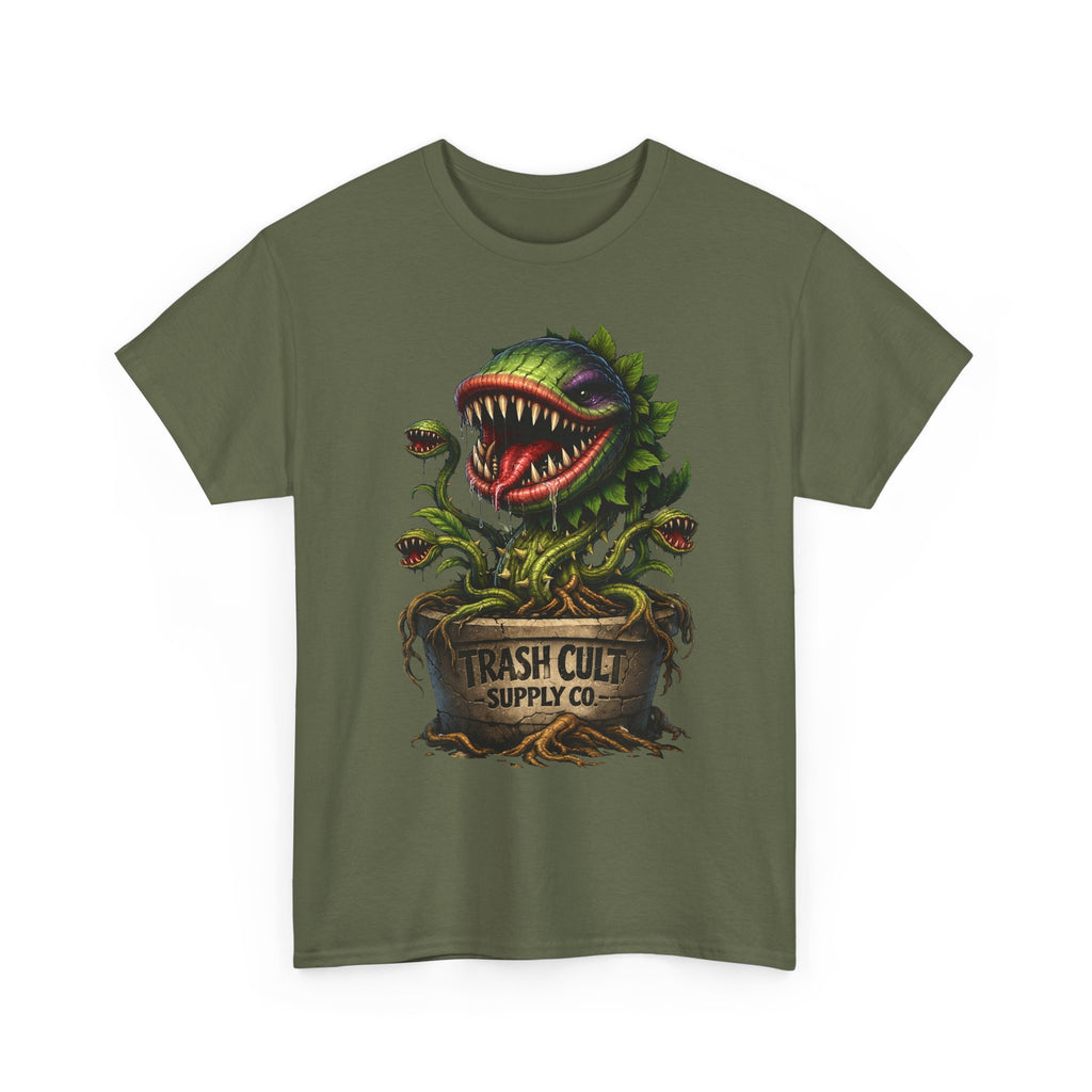 Carnivorous Plant Graphic Tee — "Trash Cult Supply Co." Potted Monster Shirt