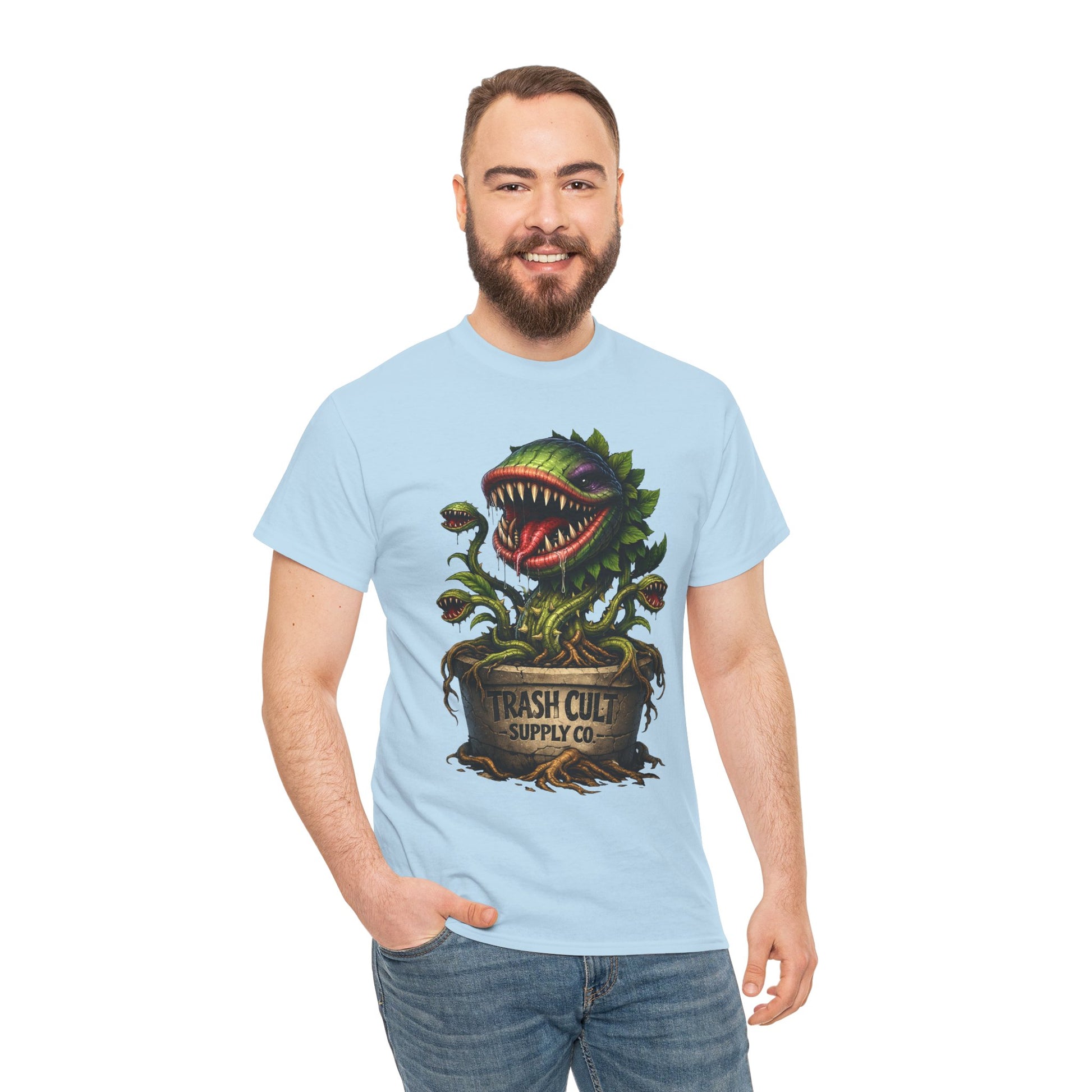 Carnivorous Plant Graphic Tee — "Trash Cult Supply Co." Potted Monster Shirt