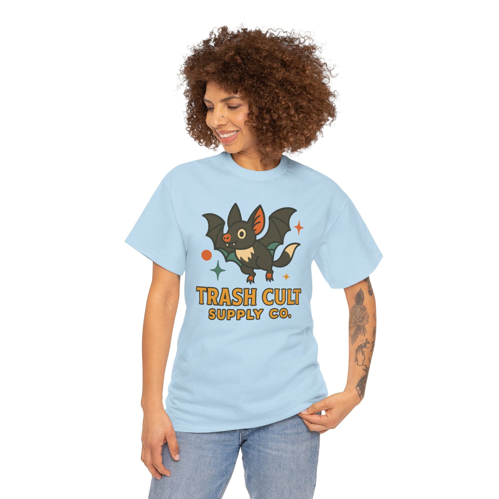 Trash Cult Supply Co. Unisex Heavy Cotton Tee - Fun Graphic Tee for Casual Wear, Perfect Gift for Bat Lovers, Halloween T-Shirt, [...]