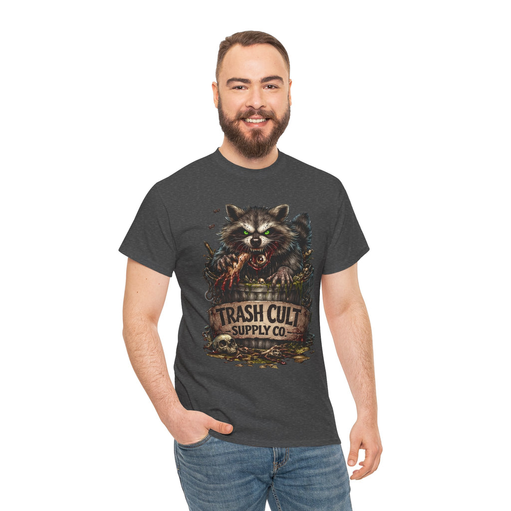 Raccoon 'Trash Cult Supply Co.' Graphic Tee — Vintage Grunge Animal Streetwear