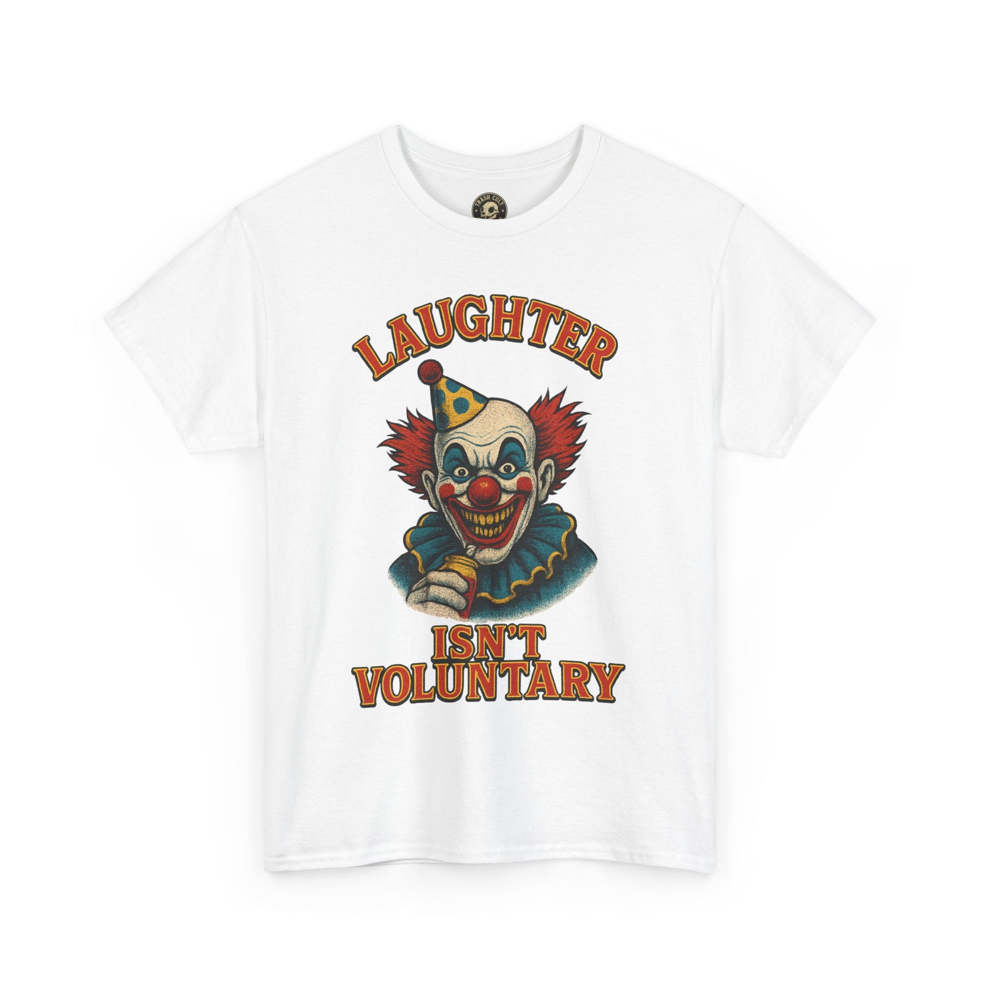 Laughter Isn’t Voluntary Creepy Clown Shirt – Circus Horror Tee – Gildan 5000