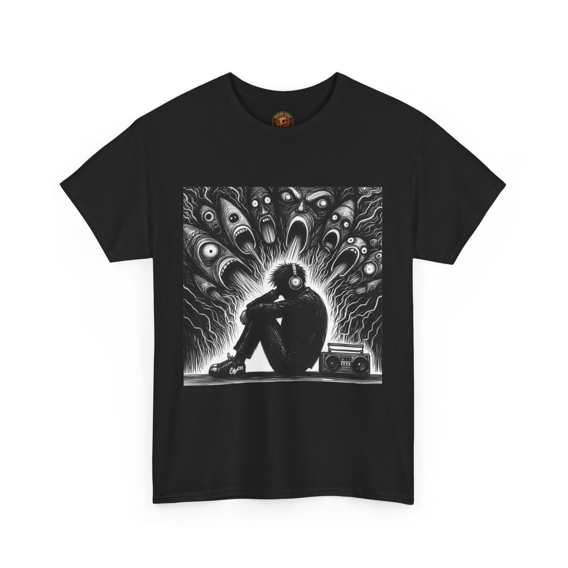 Xian Allen x Trash Cult Shirt – “Turn It Up Louder” | Screaming Chaos Headphones Tee