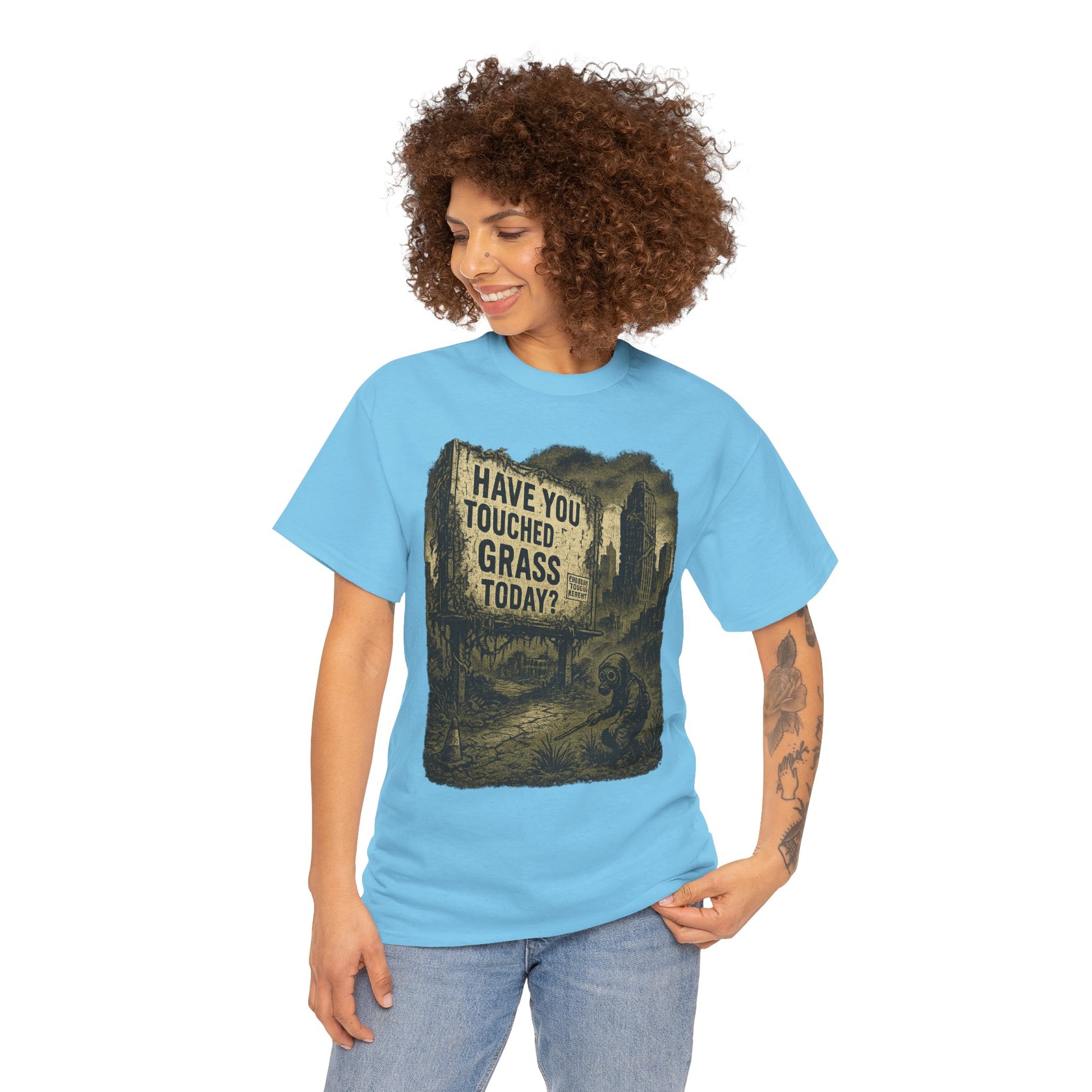 Post-Apocalyptic "Have You Touched Grass Today?" Shirt – Trash Cult Supply Co.