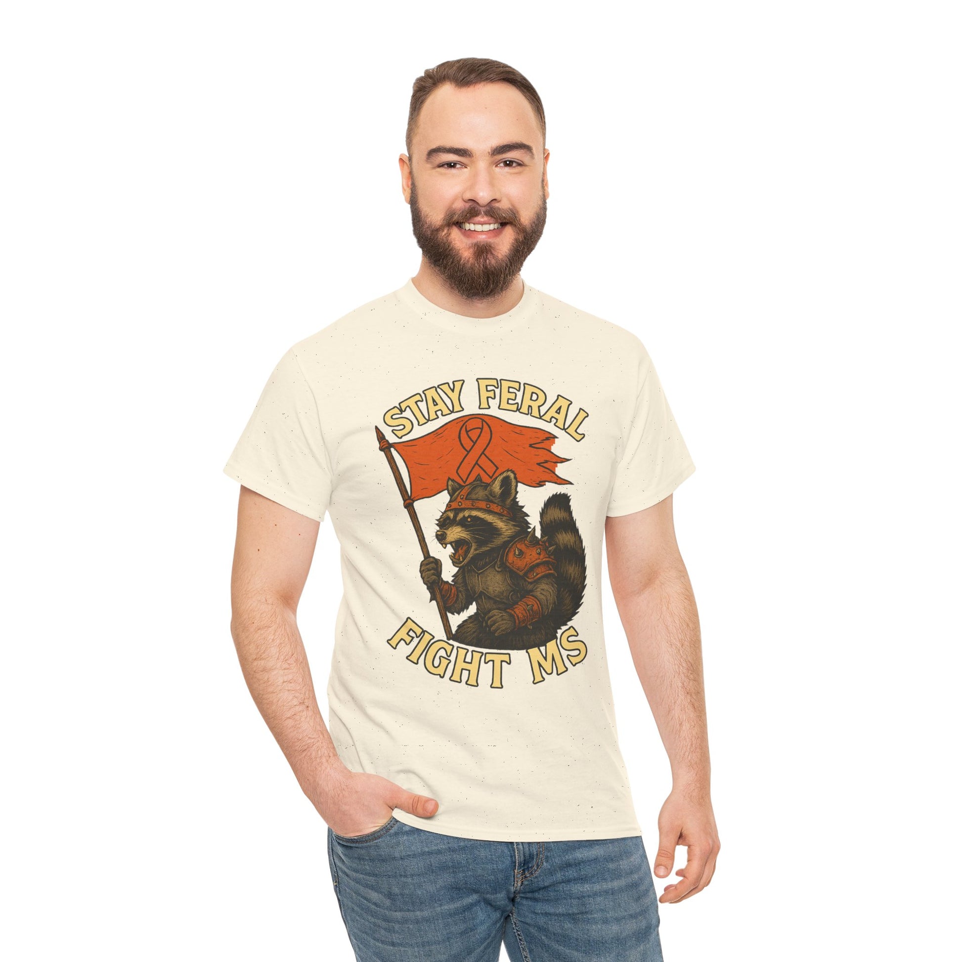 Stay Feral Fight MS Raccoon warrior shirt
