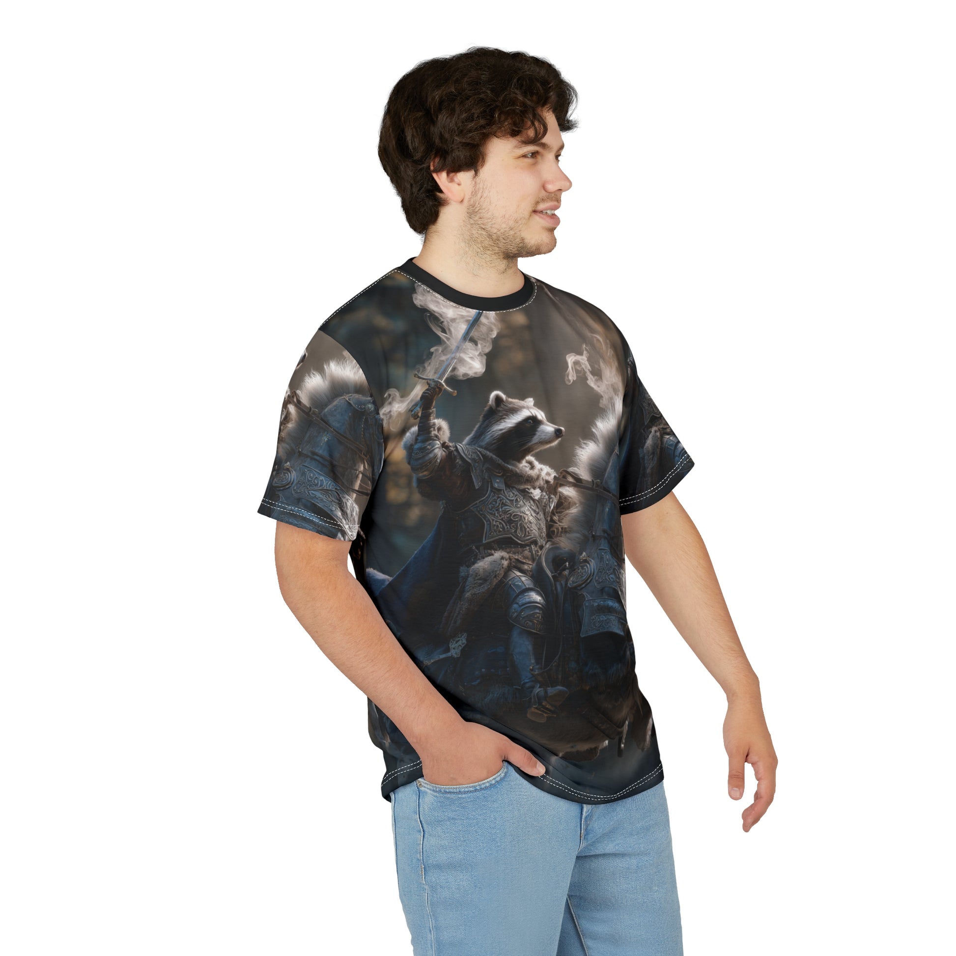Fantasy Warrior Tee, Unisex Graphic T-Shirt, Animal Knight Apparel, Unique Costume Shirt, Gift for Gamers, Medieval Style Top