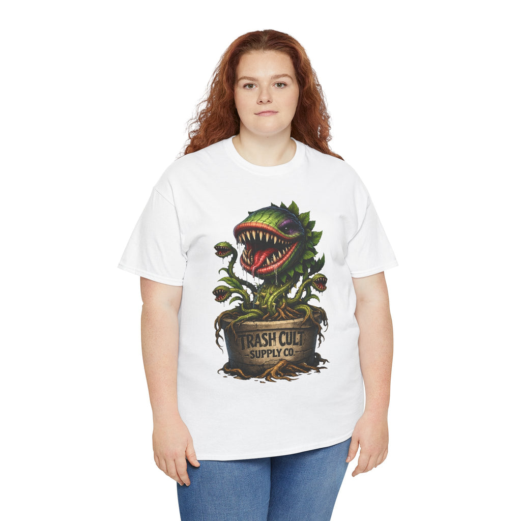 Carnivorous Plant Graphic Tee — "Trash Cult Supply Co." Potted Monster Shirt