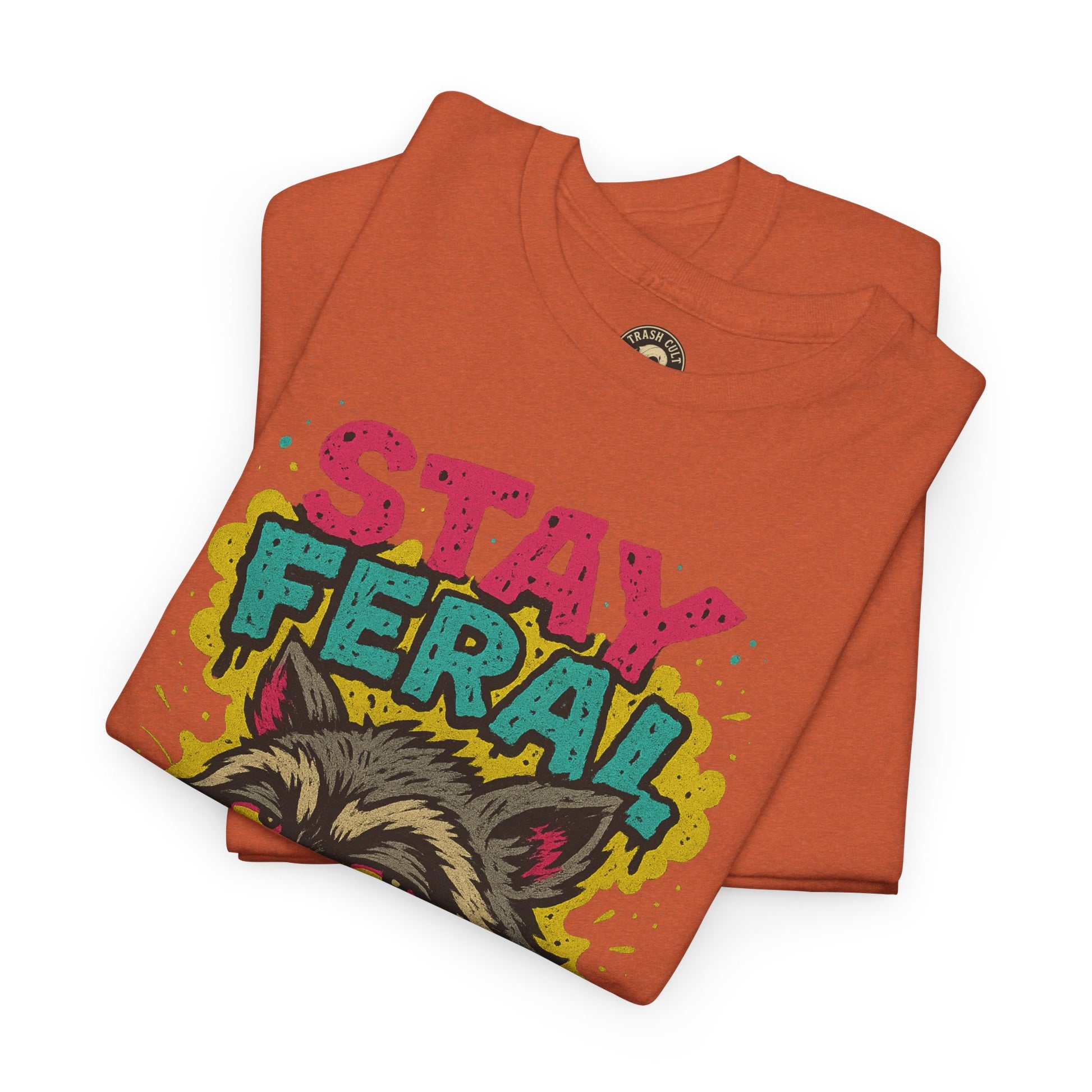 Stay Feral Raccoon Lowbrow Tee – Trash Cult Supply Co. | Gildan 5000