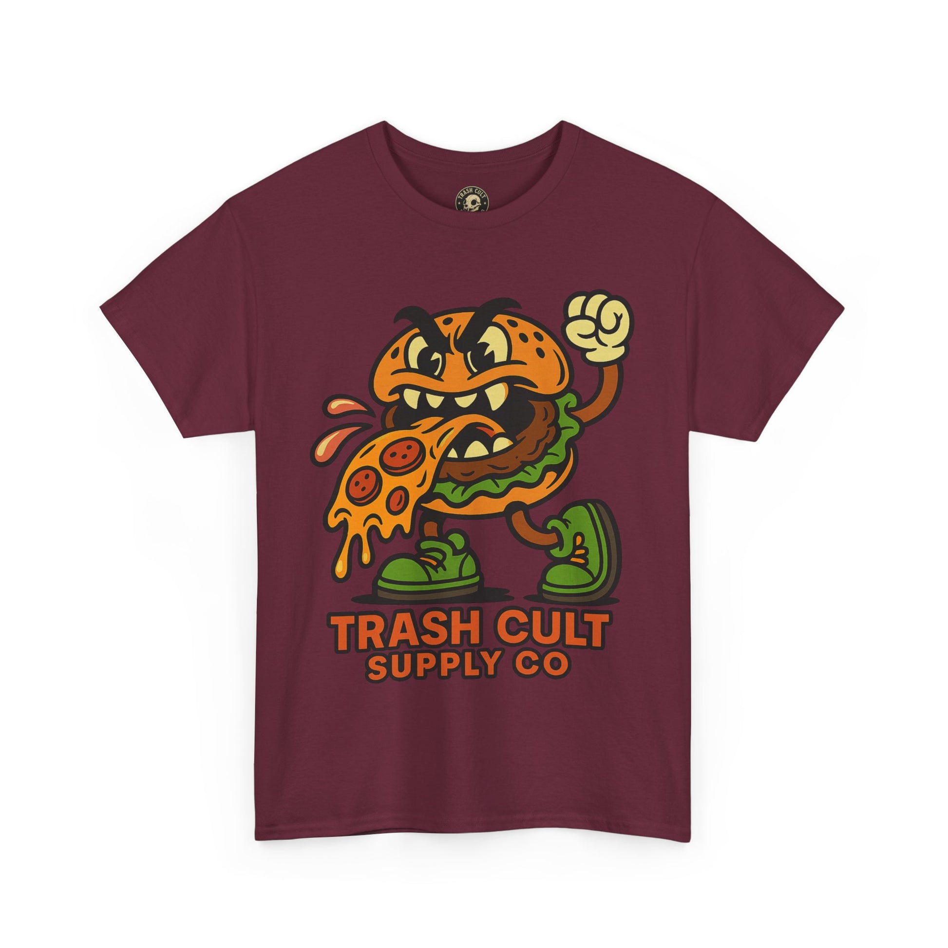Angry Burger Pizza Spitter Tee – Trash Cult Supply Co | Gildan 5000 Shirt