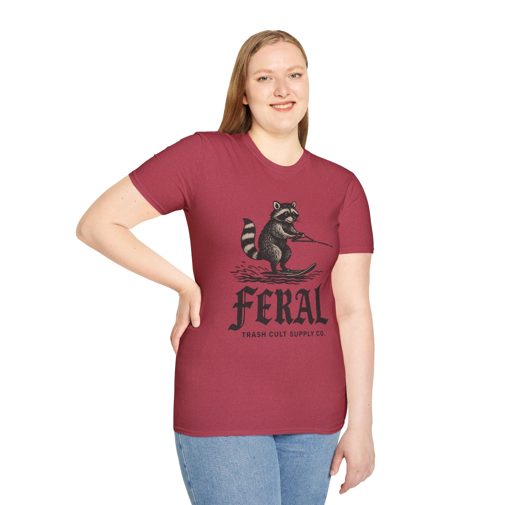 Feral Water Skiing Raccoon Vintage Shirt – Trash Cult Supply Co. | Gildan 2000 Softstyle
