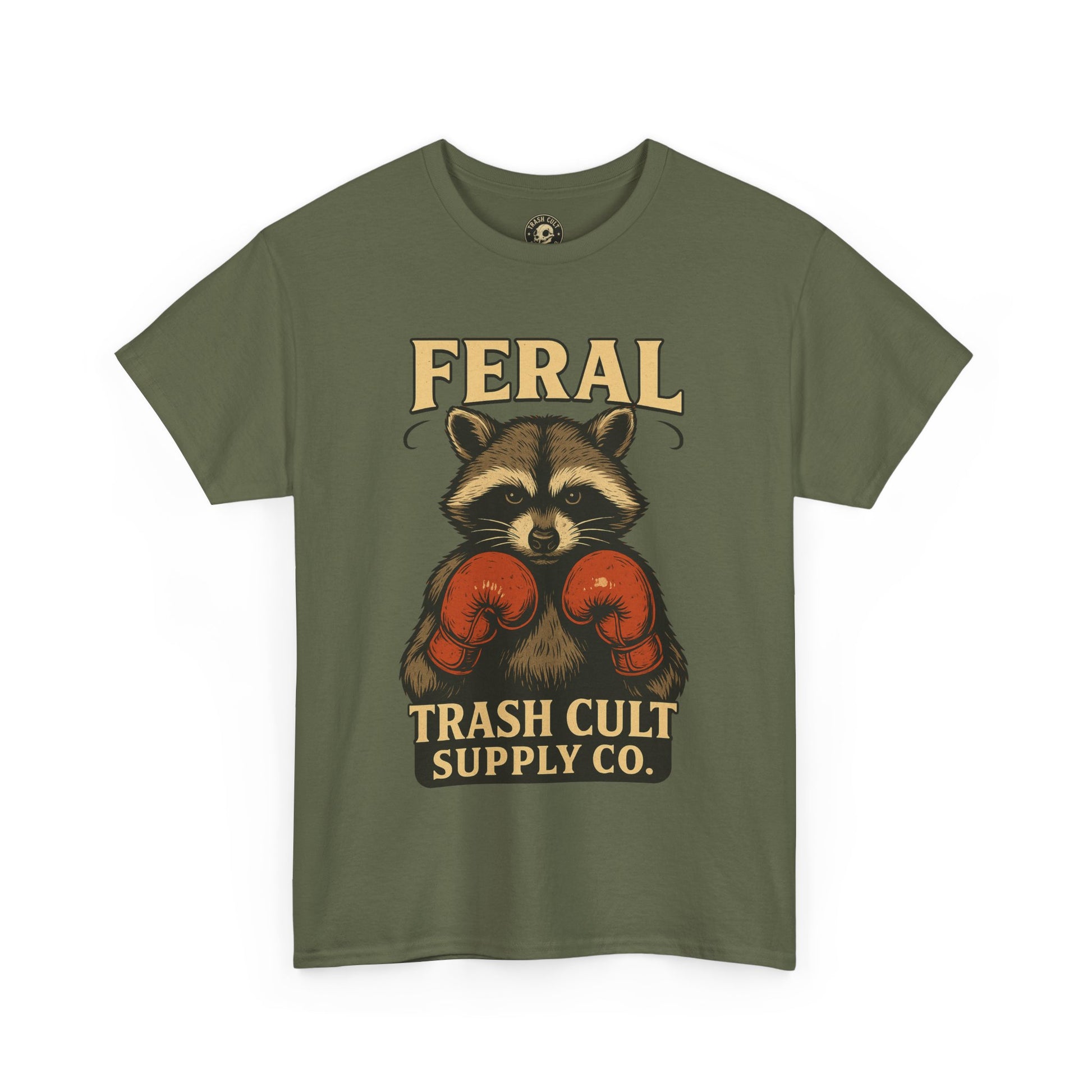 Feral Raccoon Tee - Unisex Heavy Cotton Tee, Cute Animal Shirt, Trendy Graphic Tee, Fun Gift for Animal Lovers, Casual Everyday Wear