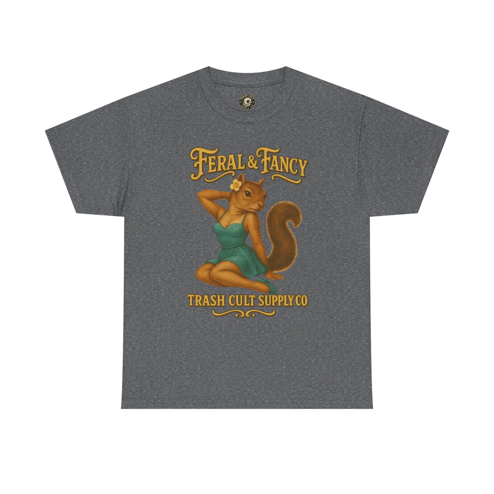 Feral & Fancy Pin-Up Squirrel Shirt – Vintage 1950s Style | Trash Cult Supply Co | Gildan 5000