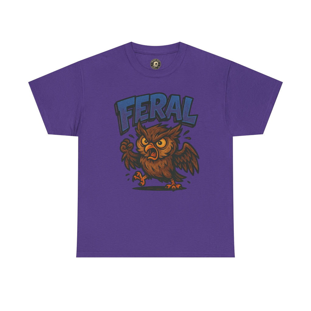 Feral Owl T-Shirt – Bold Animal Graphic Tee | Unisex Cotton Shirt for Bird Nerds & Chaos Lovers