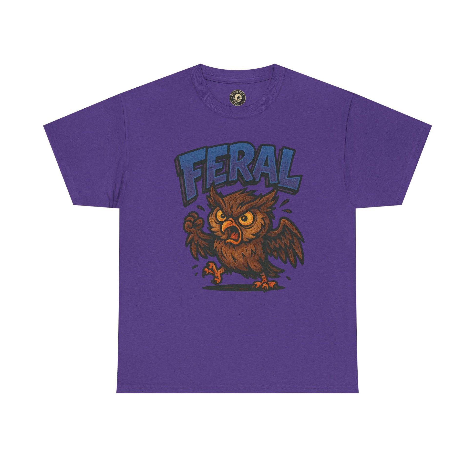 Feral Owl T-Shirt – Bold Animal Graphic Tee | Unisex Cotton Shirt for Bird Nerds & Chaos Lovers