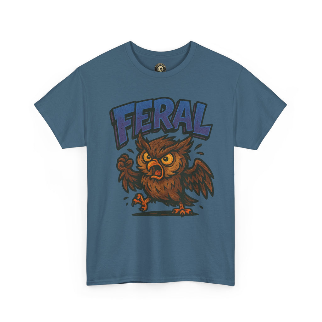 Feral Owl T-Shirt – Bold Animal Graphic Tee | Unisex Cotton Shirt for Bird Nerds & Chaos Lovers