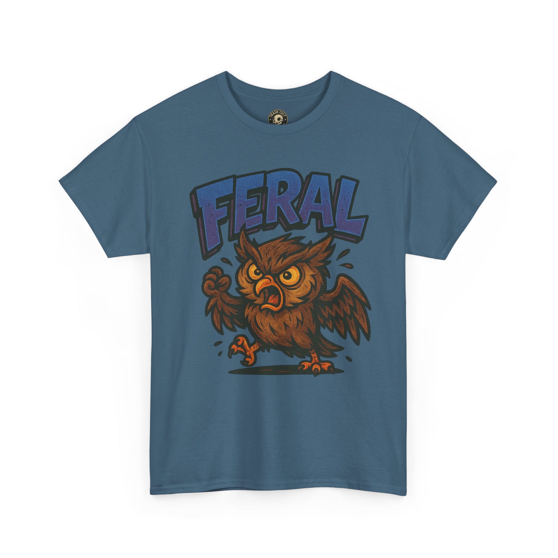 Feral Owl T-Shirt – Bold Animal Graphic Tee | Unisex Cotton Shirt for Bird Nerds & Chaos Lovers