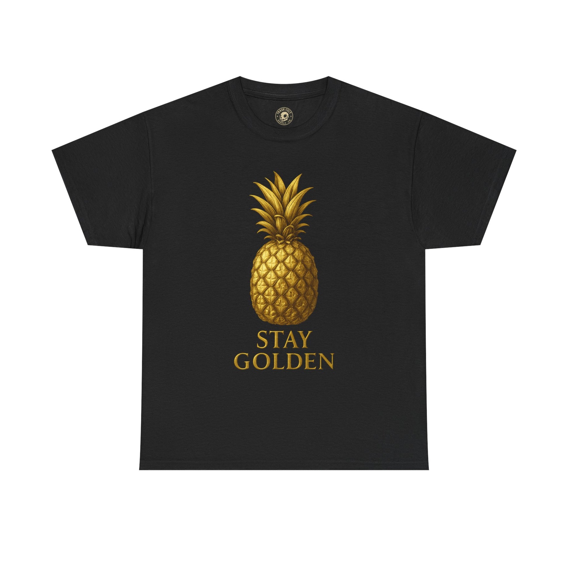 Stay Golden Pineapple Tee - Summer Vibes, Casual Wear, Gift for Her, Tropical Design, Unisex Cotton Tee