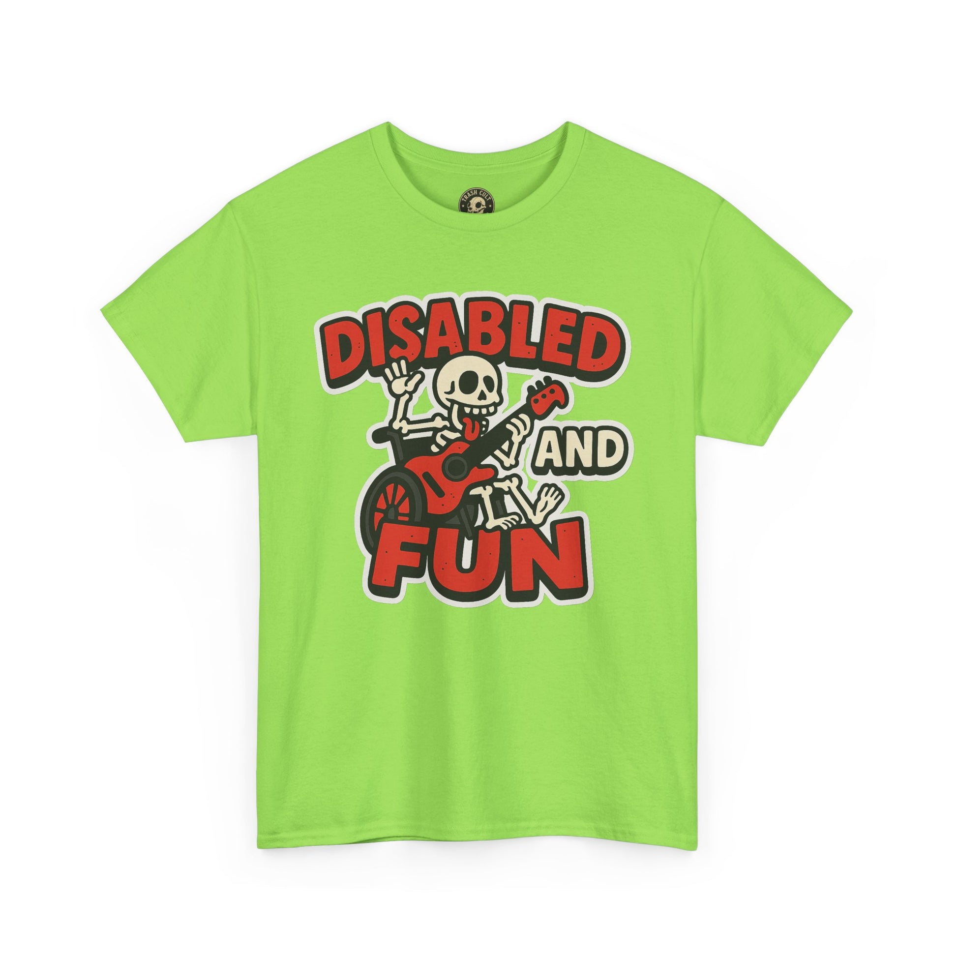 Disabled and Fun Unisex Heavy Cotton Tee, Casual Shirt, Gift for Friends, Music Lovers Gift, Fun T-Shirt, Halloween Wear, Everyday Comfort