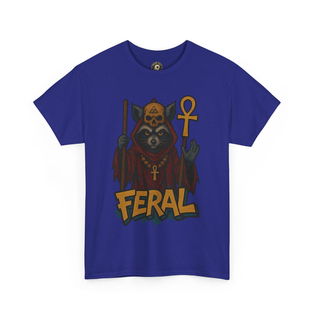 FERAL Raccoon Cult Leader Shirt – Graffiti Style Streetwear Tee | Bold Trashcore Design on Gildan 5000