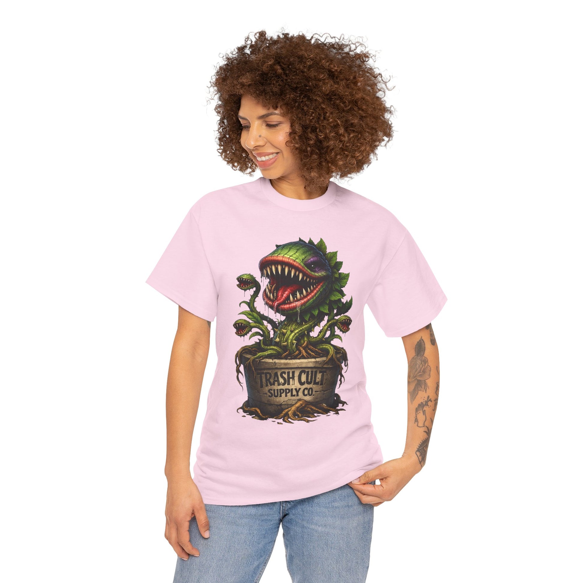 Carnivorous Plant Graphic Tee — "Trash Cult Supply Co." Potted Monster Shirt