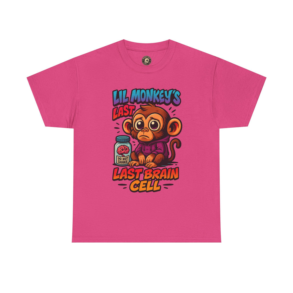 Lil Monkey’s Last Brain Cell Tee – Funny ADHD Cartoon Shirt – Gildan Heavy Cotton