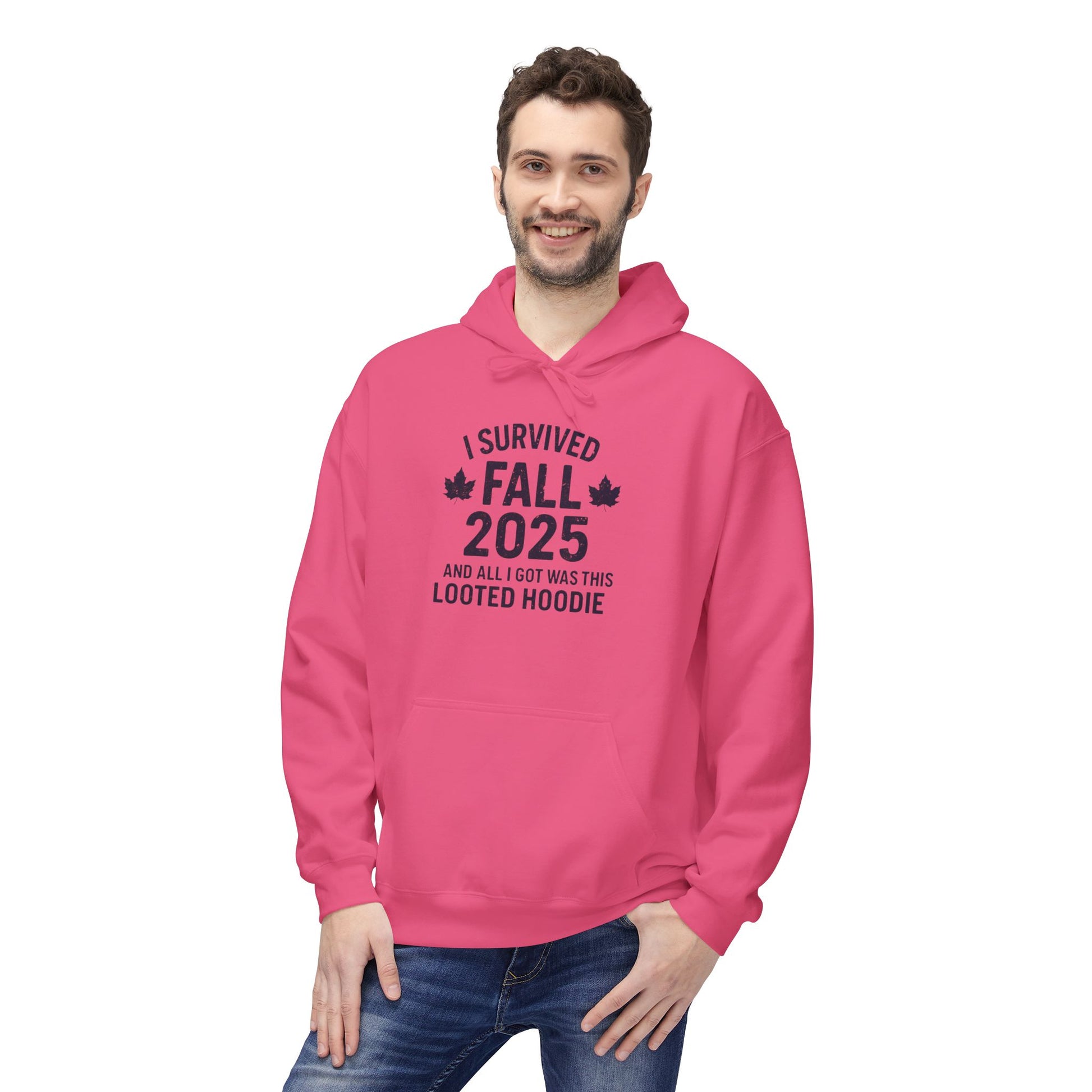 I Survived Fall 2025 Hoodie – Looted Hoodie Meme Sweatshirt – Fall of Humanity Collection – Trash Cult Supply Co.