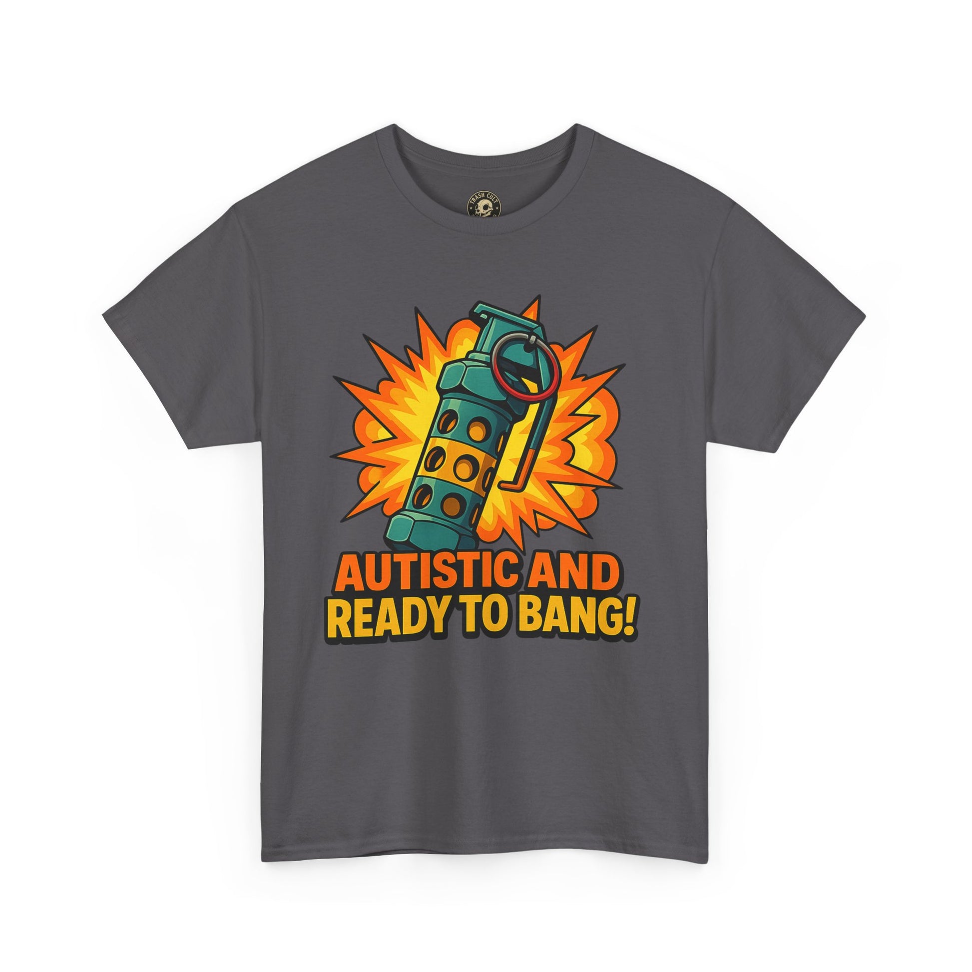 Autistic and Ready to Bang! Unisex Heavy Cotton Tee | Fun Graphic Tee, Autistic Pride, Gift for Autism Awareness, Casual Wear