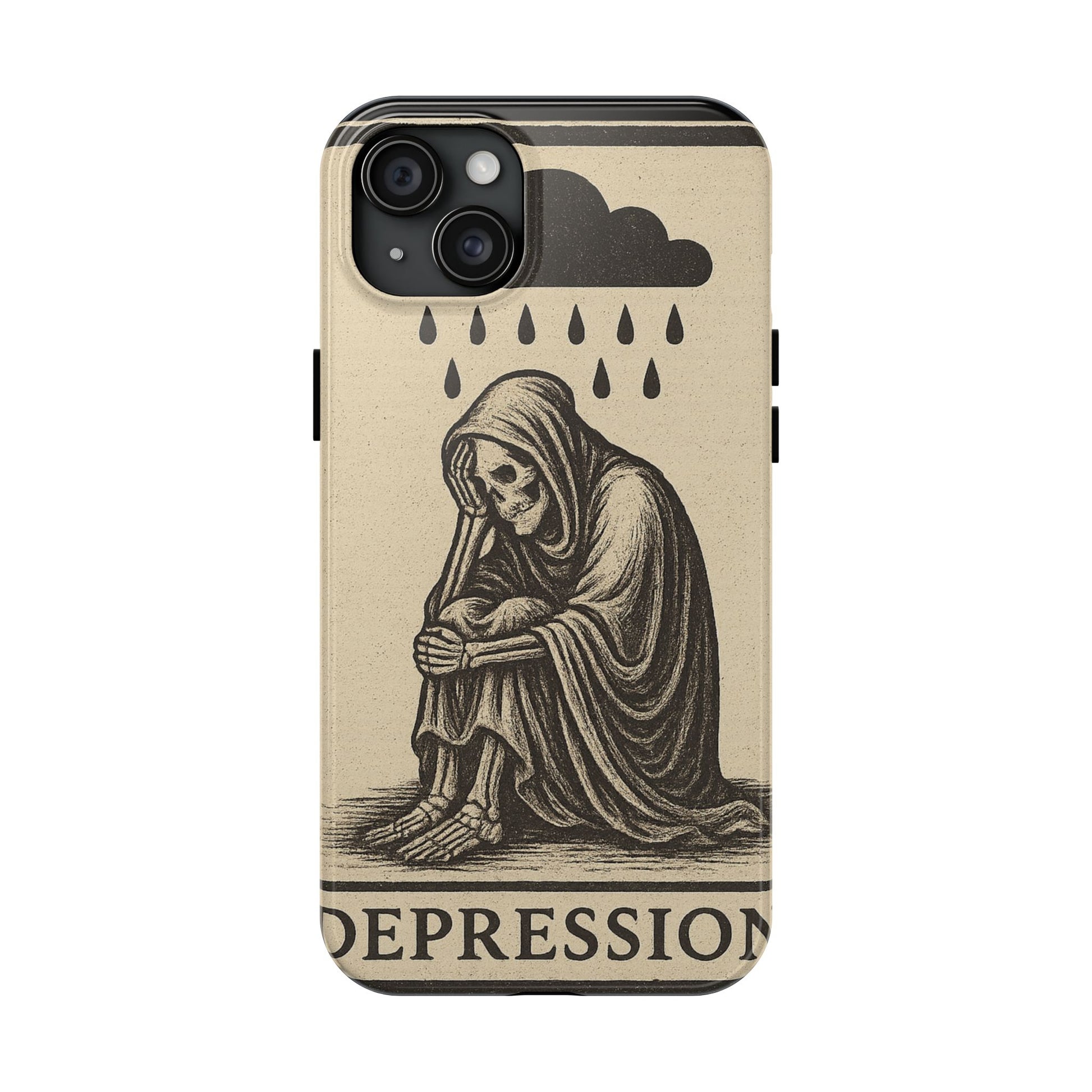 Dark Humor Phone Case, Goth iPhone Cover, Macabre Gift, Depression Art Case, Unique Phone Protector