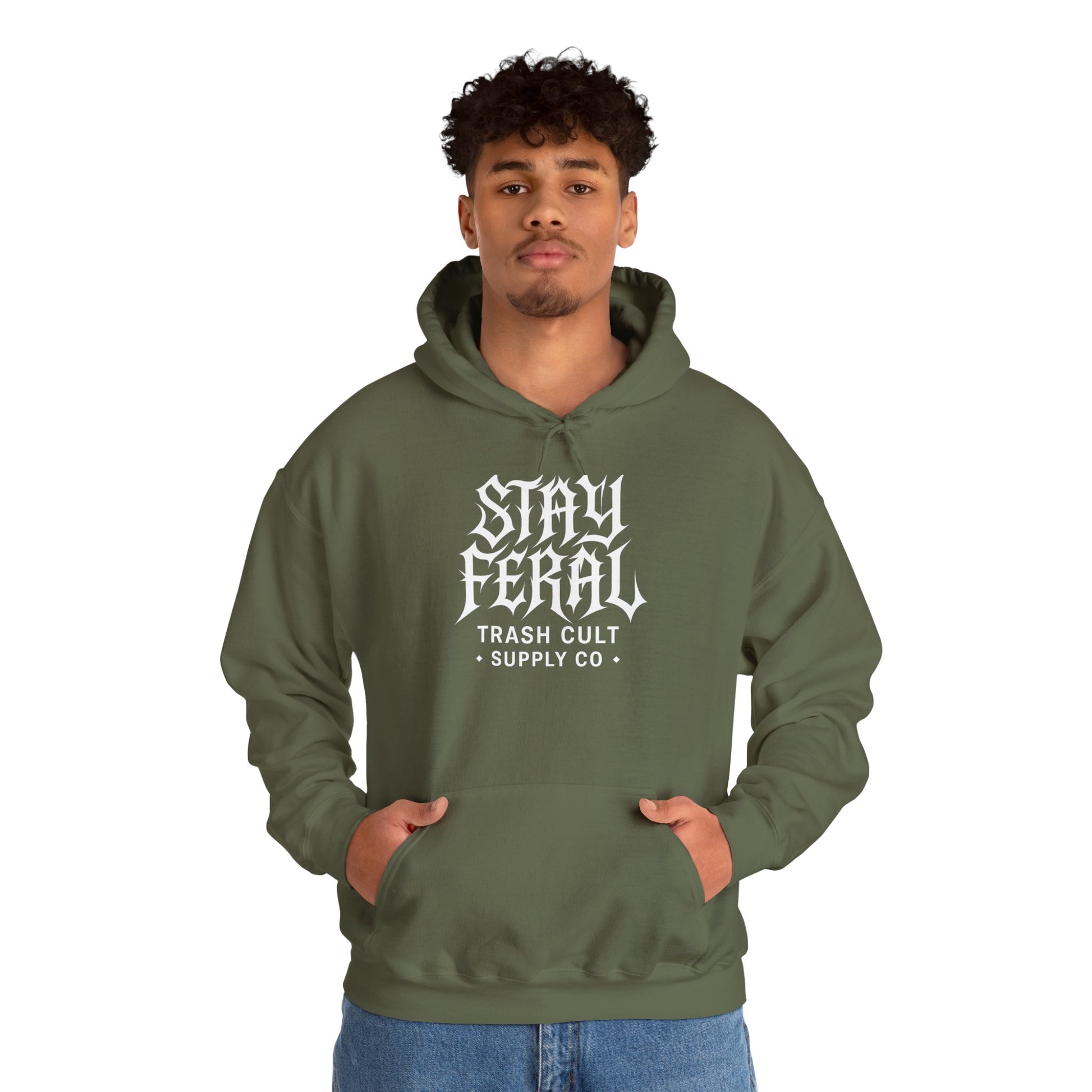 Stay Feral Gothic Hoodie – Trash Cult Supply Co Unisex Pullover