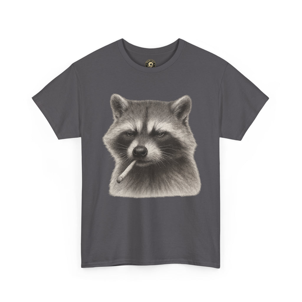 Dirty Harry Raccoon Halftone Shirt – Soft Grit Aesthetic, Smoking Trash Panda Graphic Tee