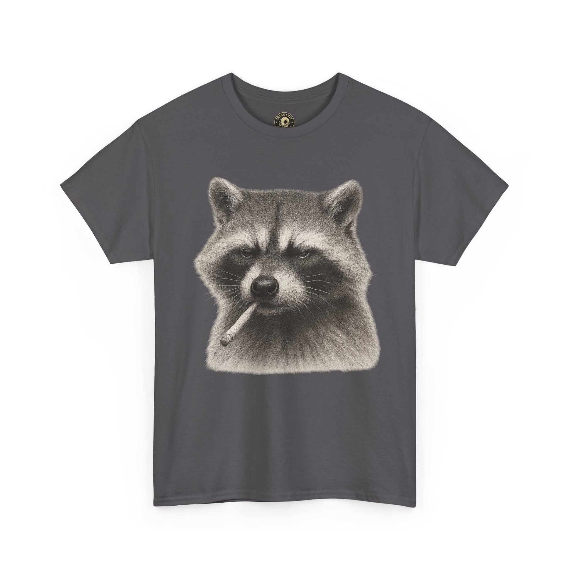 Dirty Harry Raccoon Halftone Shirt – Soft Grit Aesthetic, Smoking Trash Panda Graphic Tee
