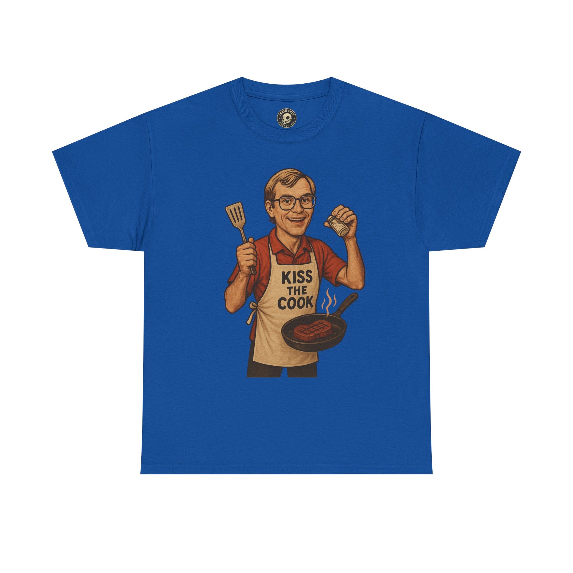 Kiss the Cook Dark Humor Chef Shirt – Creepy Retro Kitchen Parody