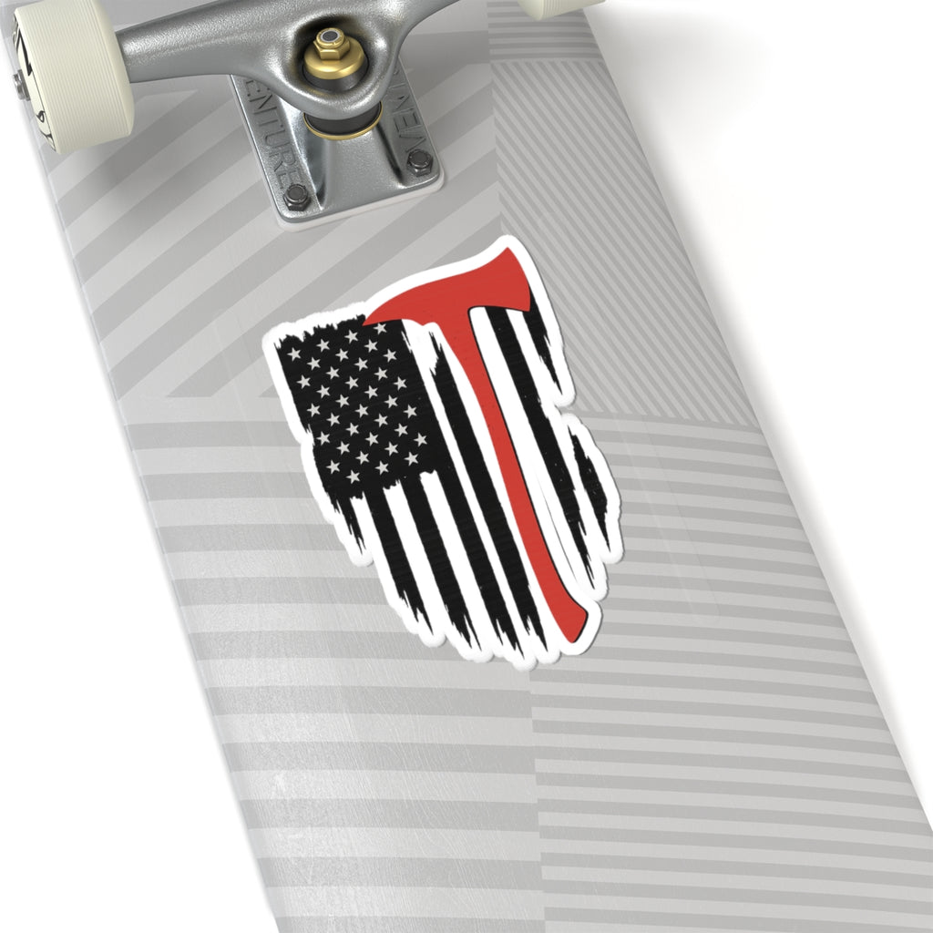 Patriotic Axe Kiss-Cut Stickers - Perfect for Mugs, Laptops, Gift Wrap, Scrapbooks, Outdoor Enthusiasts, Freedom Celebrations