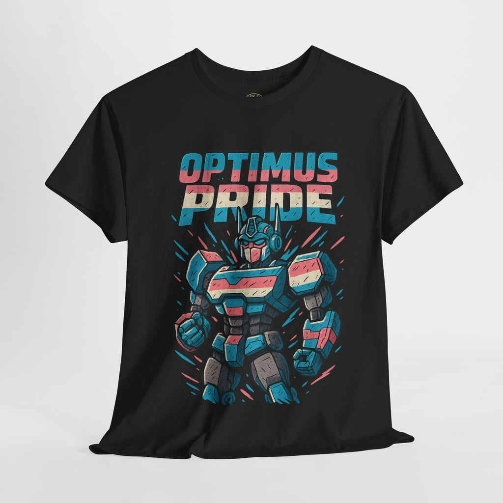 Optimus Pride T-Shirt – Funny Trans Mech LGBTQ+ Graphic Tee | Unisex Heavy Cotton Nerd Pride Shirt