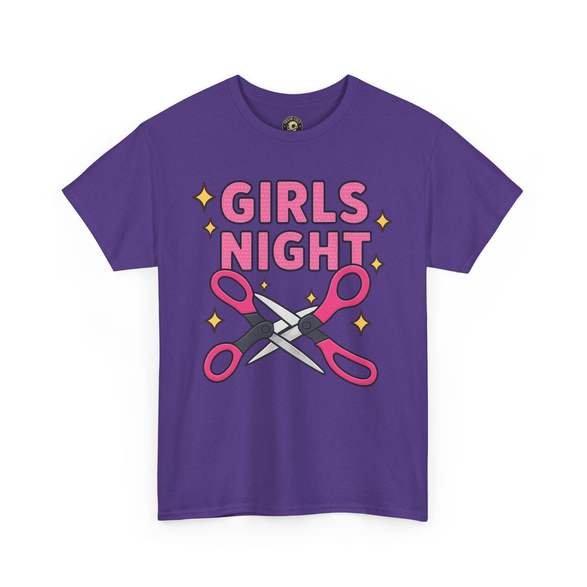 Funny Girls Night Shirt – Lesbian Humor Tee – Pink Scissors Graphic on Gildan 5000