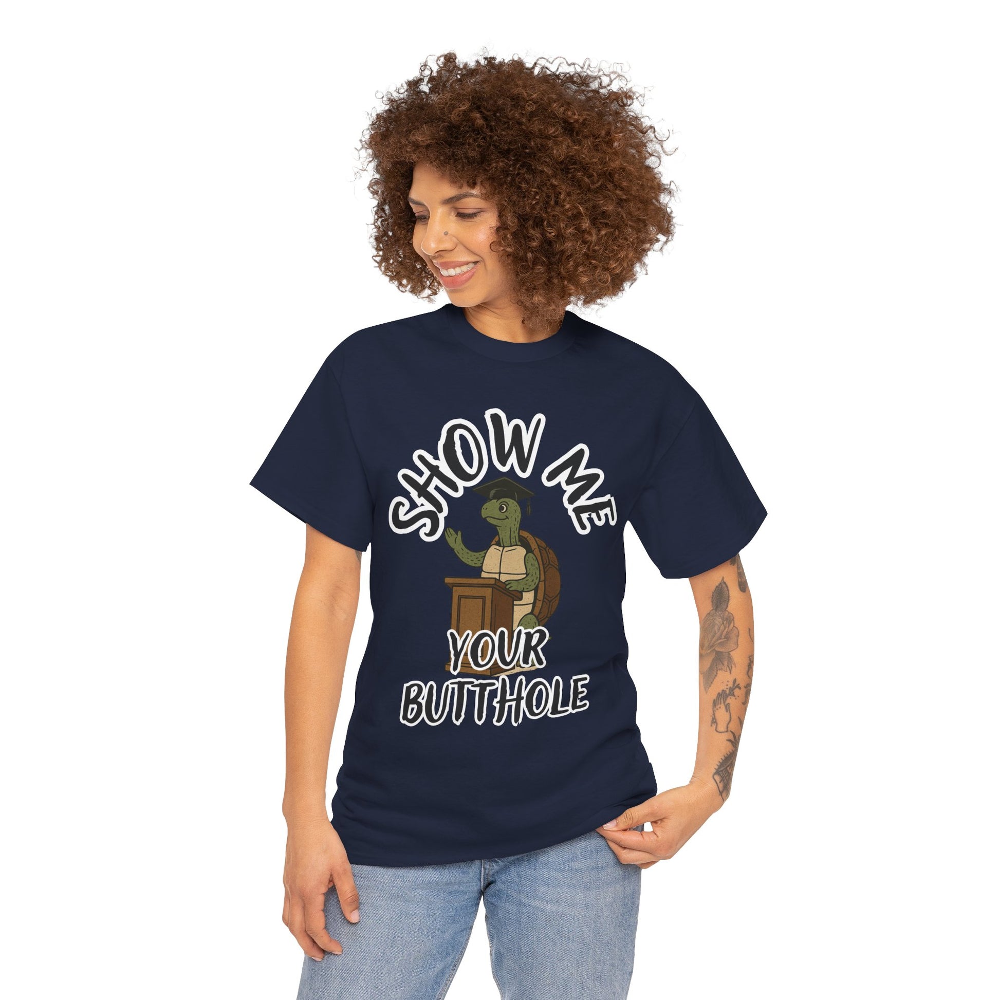 Show Me Your Butthole Turtle Tee – Feral Graduation Speech Shirt