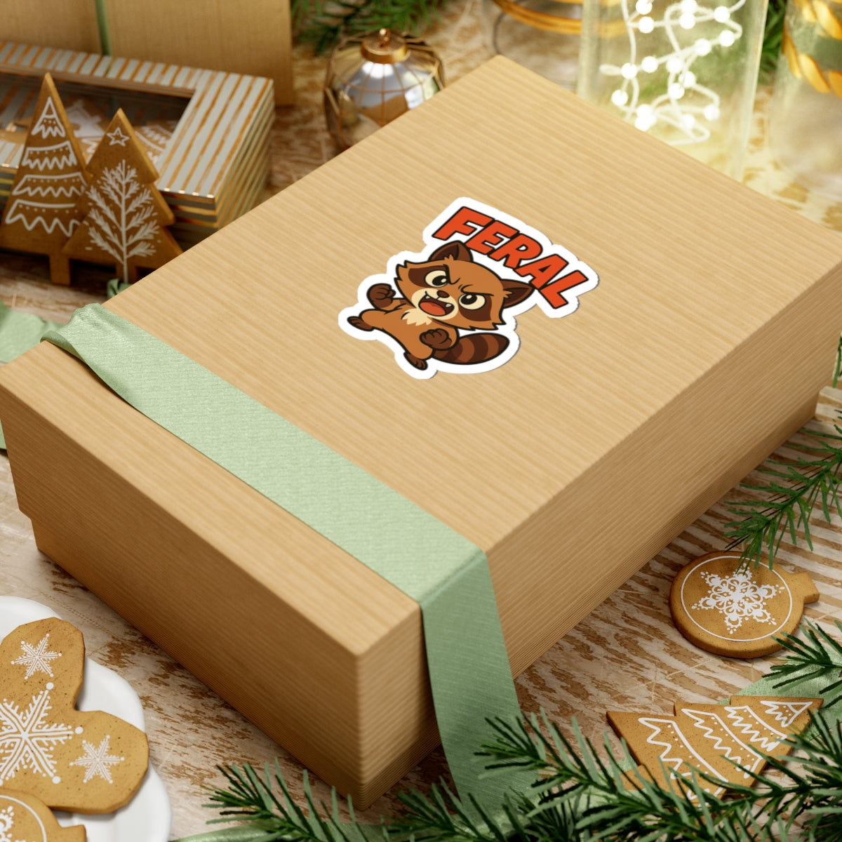 Feral Anime Raccoon Sticker – Bold, Cute, and Unhinged