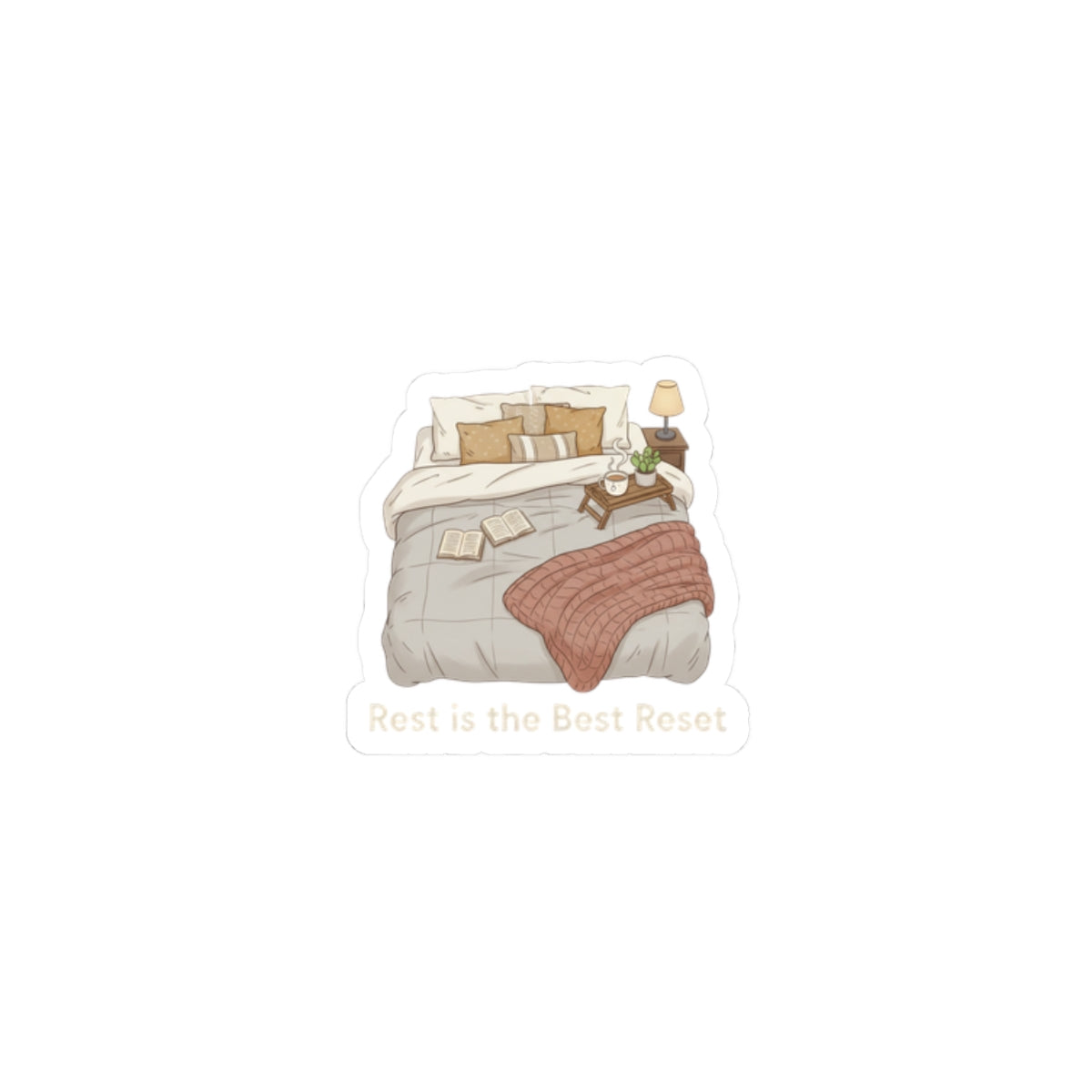 Rest Is the Best Reset Kiss-Cut Stickers | sleepy humor, restful vibes