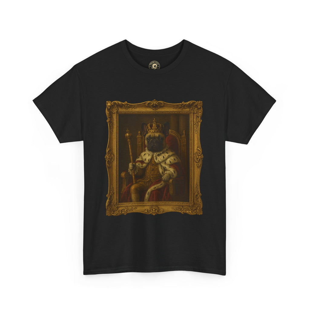 French Bulldog King Baroque Portrait Shirt – Funny Royal Dog Tee – Gildan 5000 Unisex Heavy Cotton