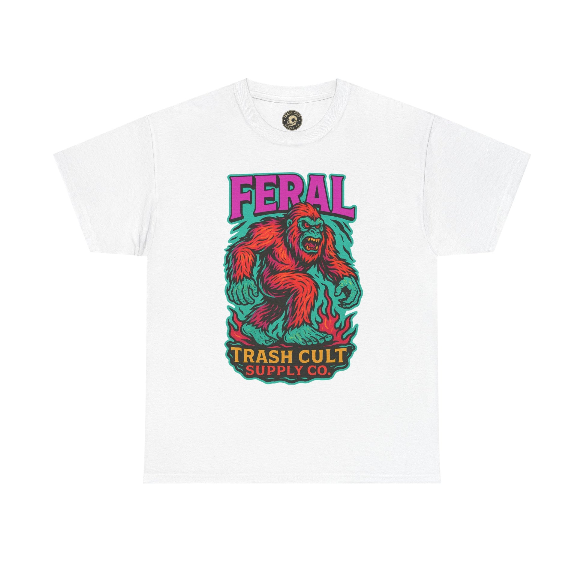 FERAL Bigfoot Shirt – Trashcore Bold Colors | Trash Cult Supply Co | Gildan 5000 Tee