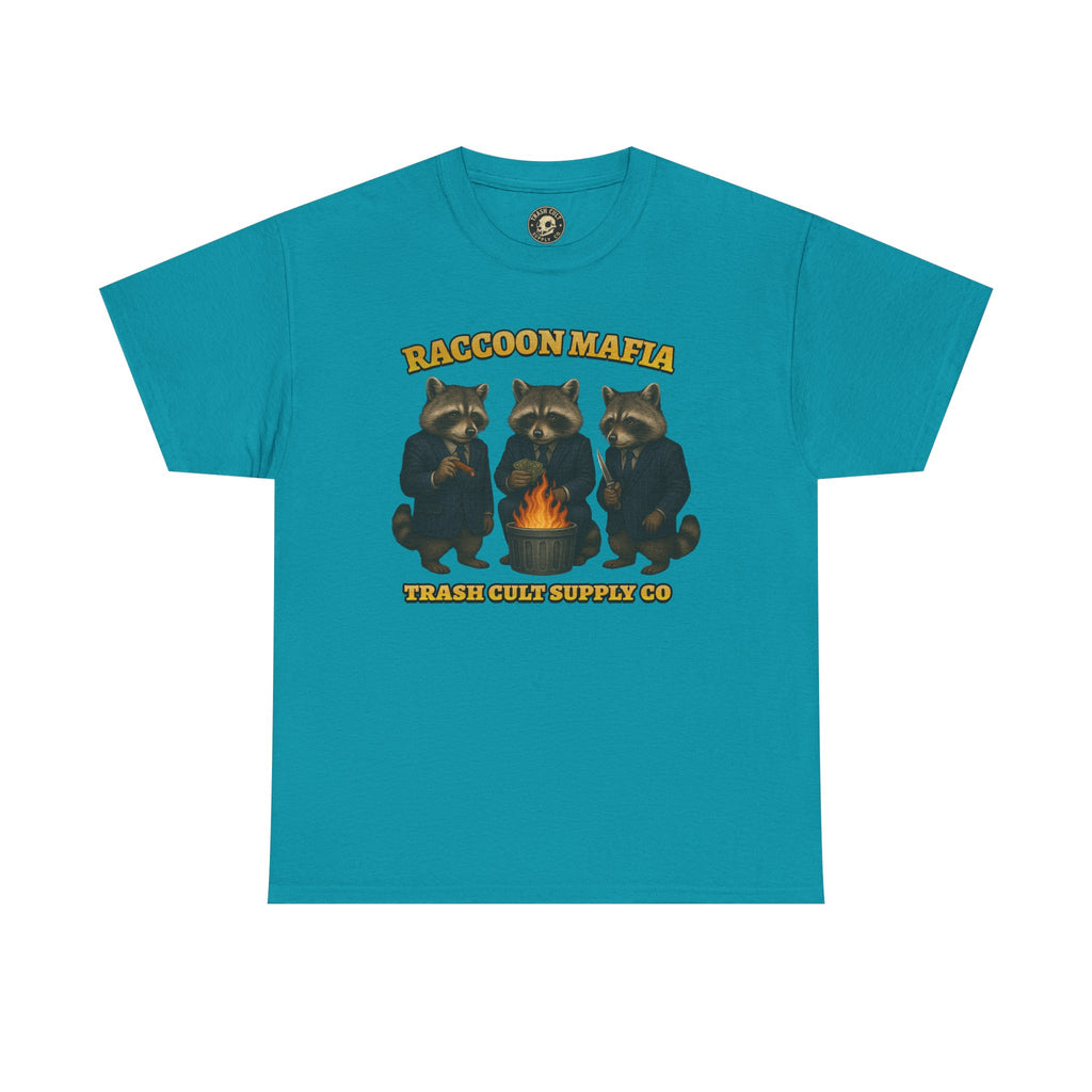 Raccoon Mafia T-Shirt – Realistic Gangster Raccoons in Suits | Trash Cult Supply Co | Gildan 5000
