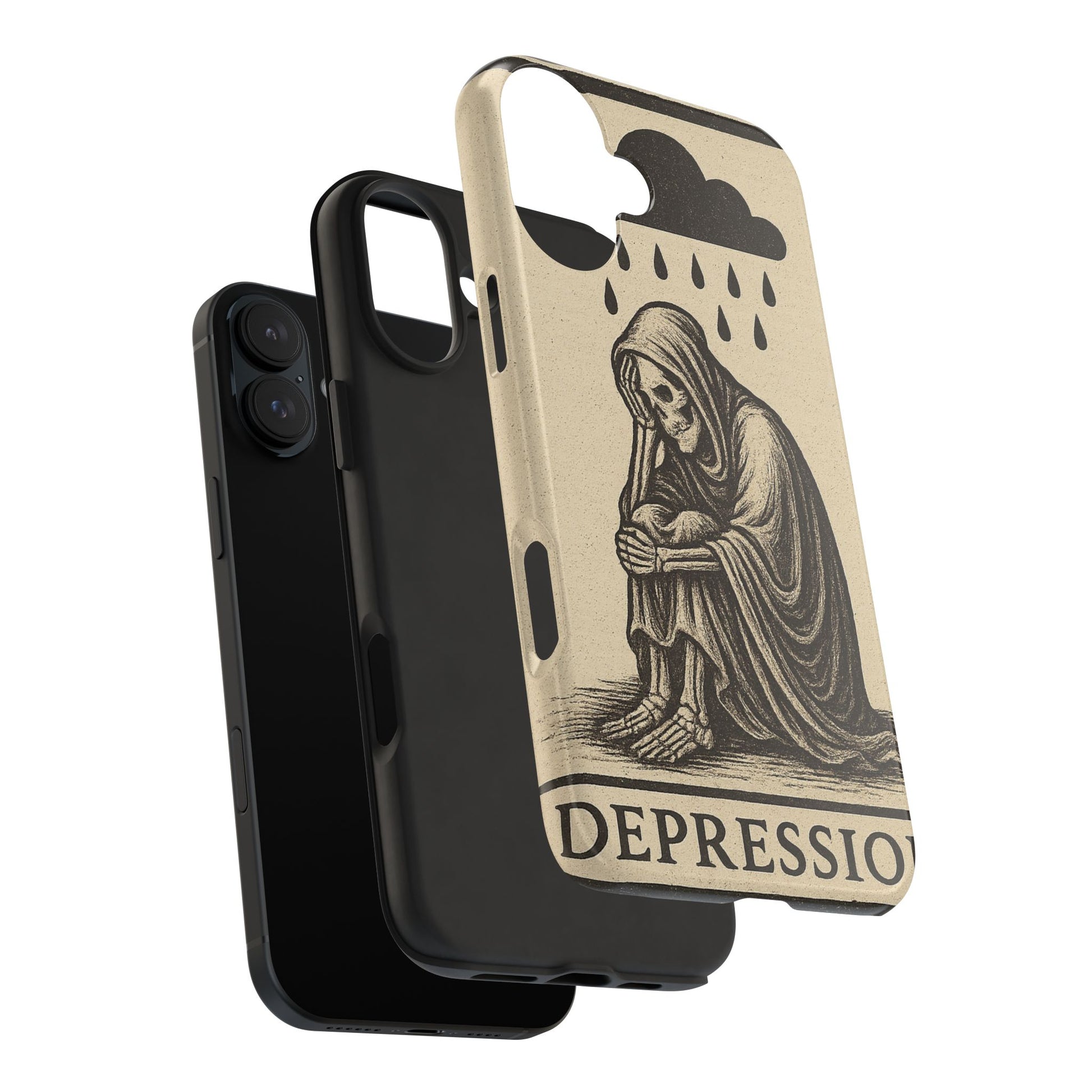 Dark Humor Phone Case, Goth iPhone Cover, Macabre Gift, Depression Art Case, Unique Phone Protector