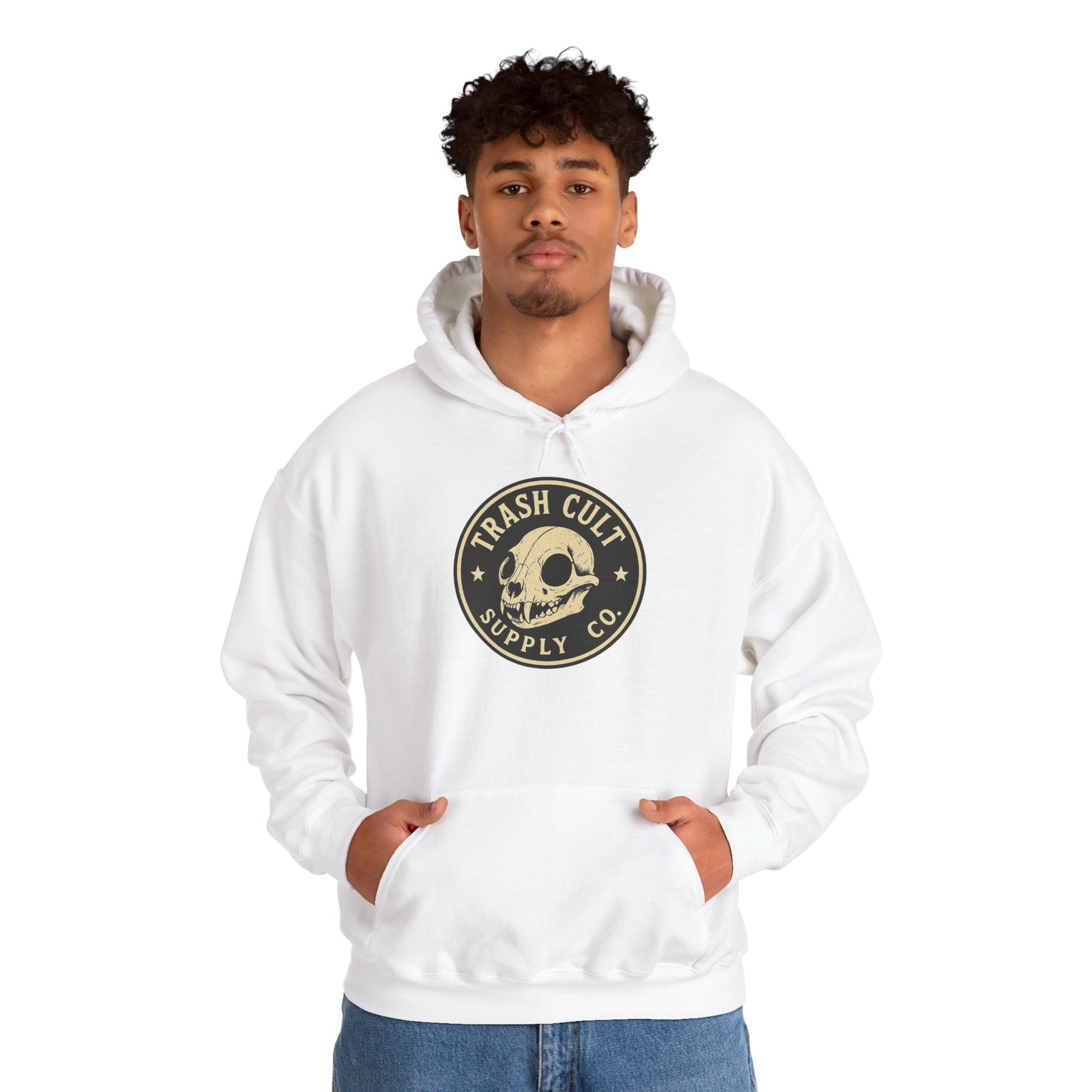 Trash Cult Hooded Sweatshirt, Unisex Hoodie with Skull Design, Perfect for Casual Wear, Gifts for Friends, Cozy Fashion