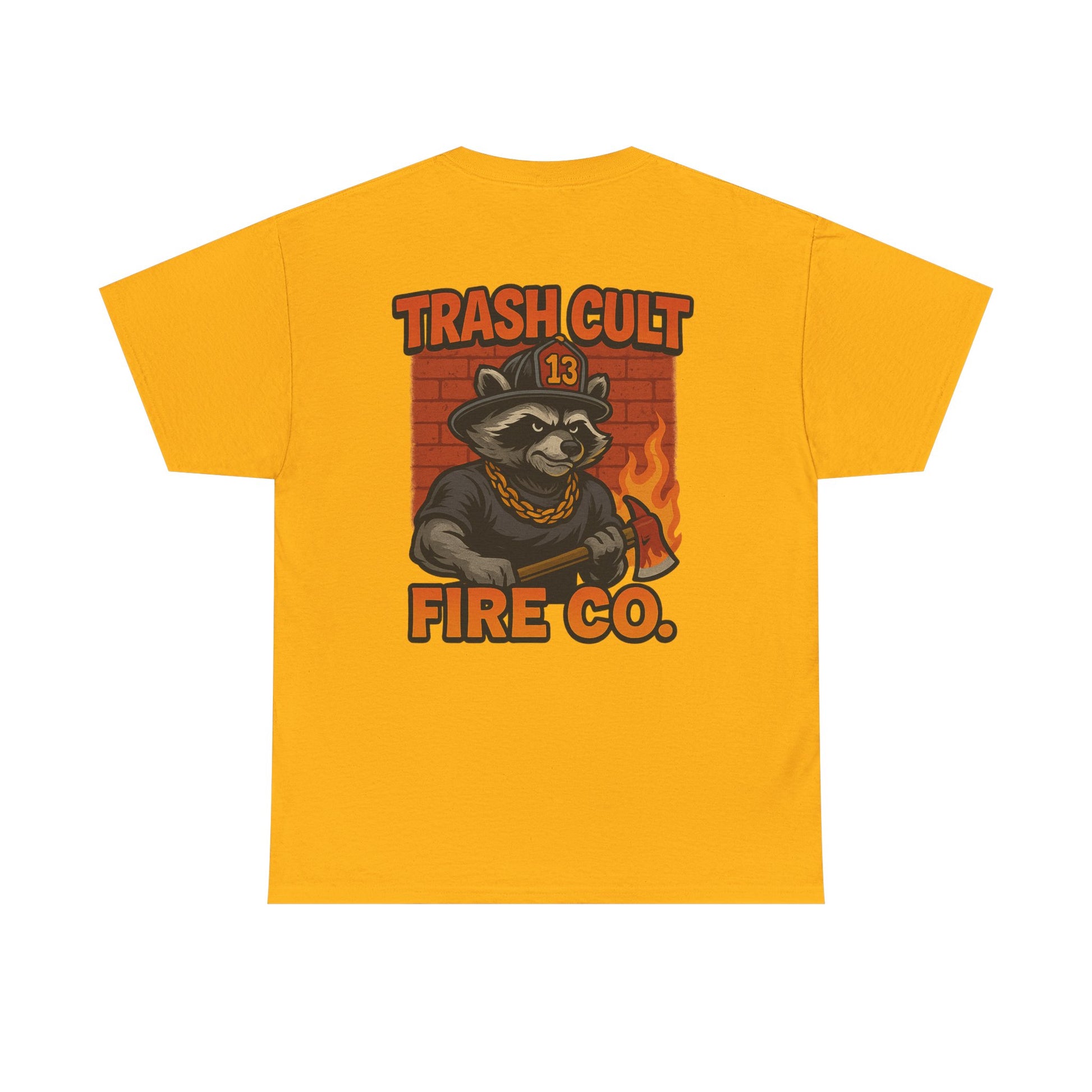 Trash Cult Fire Co. Unisex Tee - Quirky Raccoon Design, Fun Gift, Casual Wear, Firefighter Humor, Unique Apparel