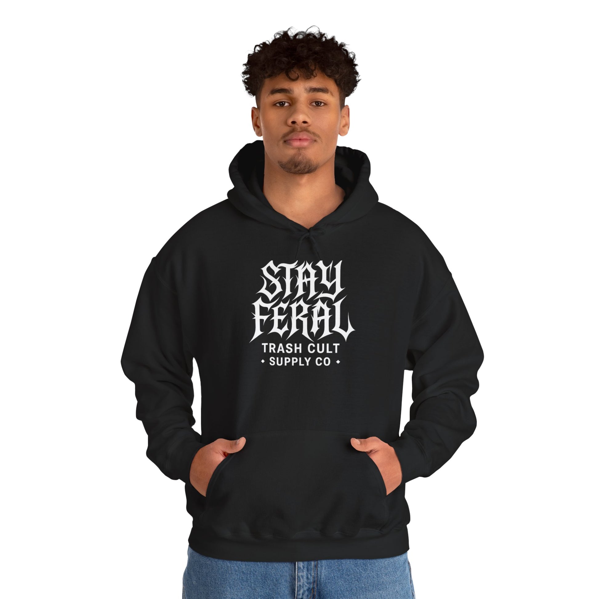 Stay Feral Gothic Hoodie – Trash Cult Supply Co Unisex Pullover