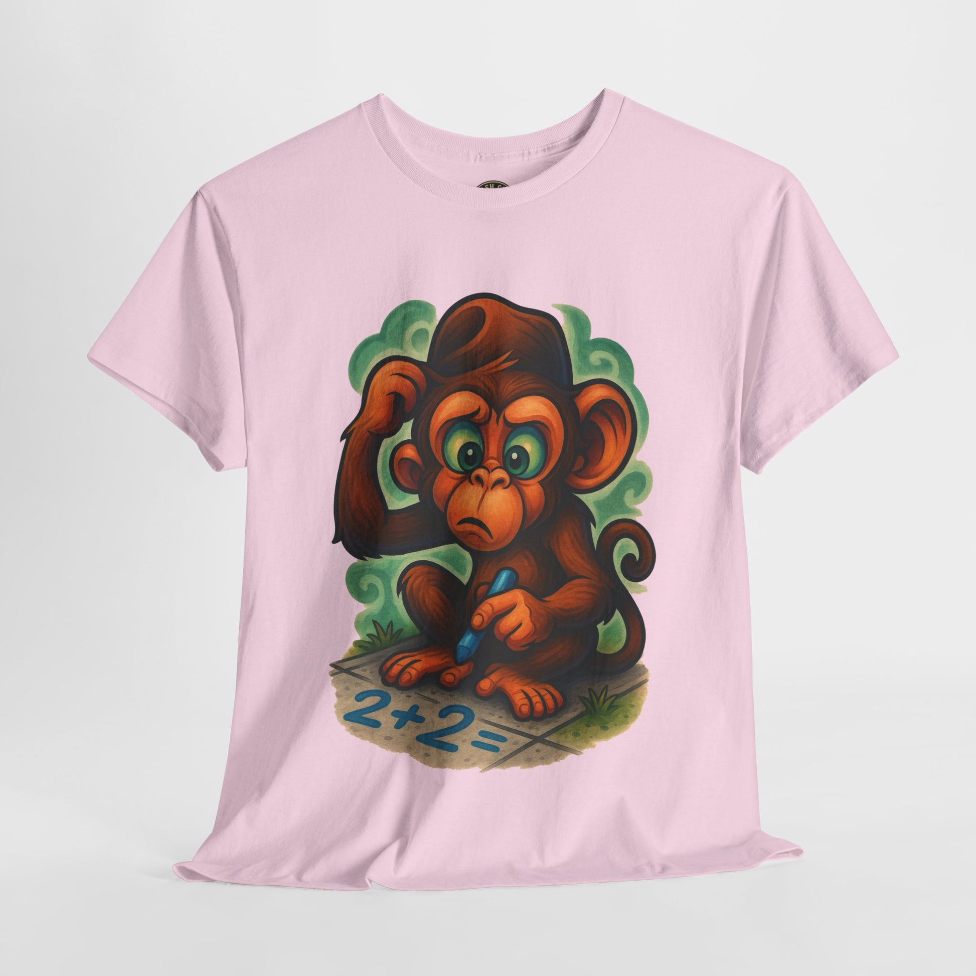 Confused Monkey Math Shirt – Funny Thoughtful Graphic Tee | Unisex Gildan 5000