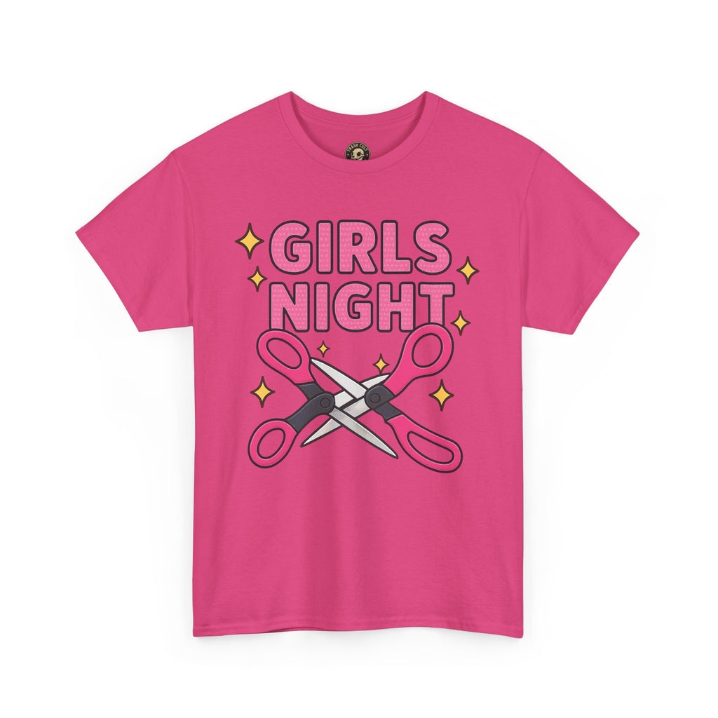 Funny Girls Night Shirt – Lesbian Humor Tee – Pink Scissors Graphic on Gildan 5000