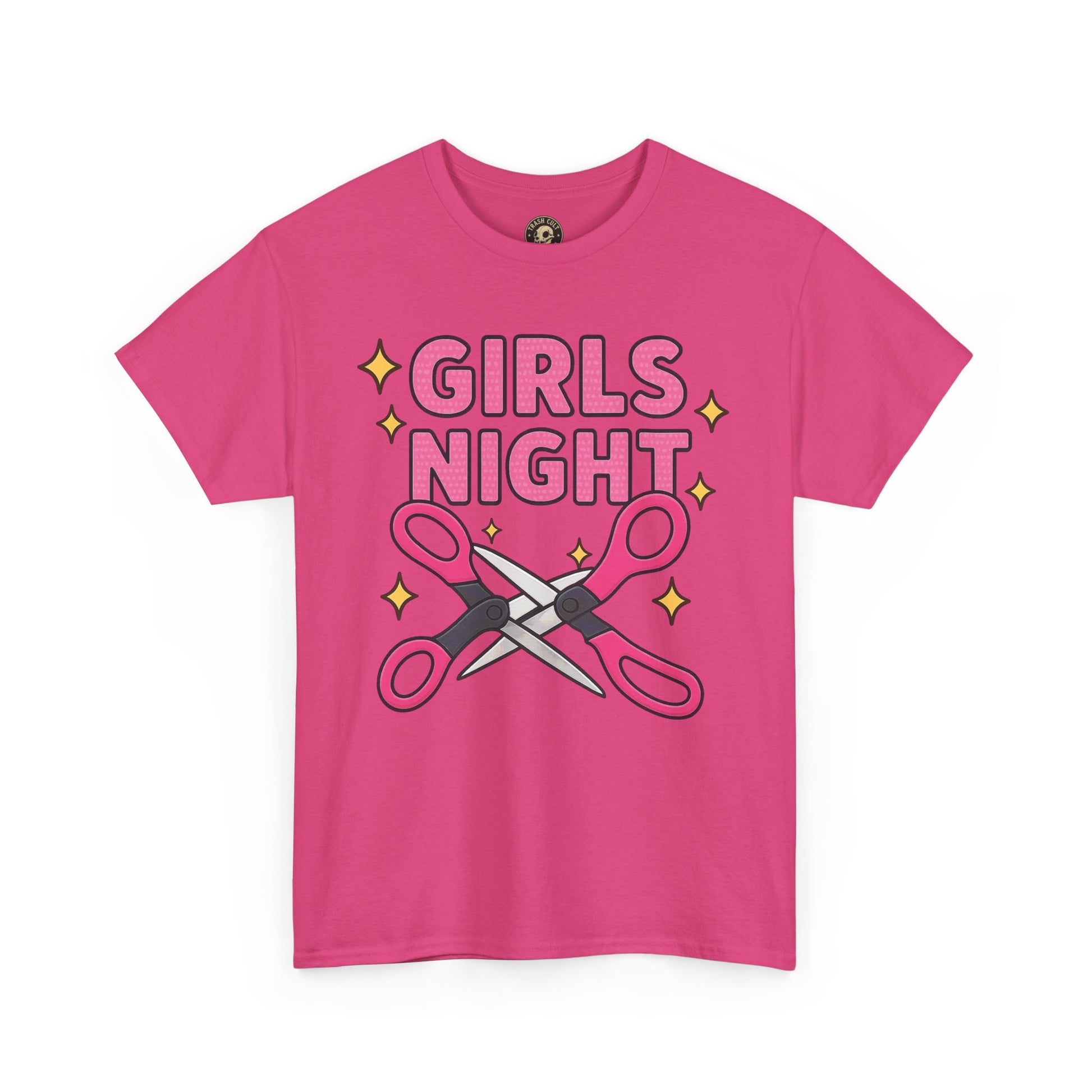 Funny Girls Night Shirt – Lesbian Humor Tee – Pink Scissors Graphic on Gildan 5000