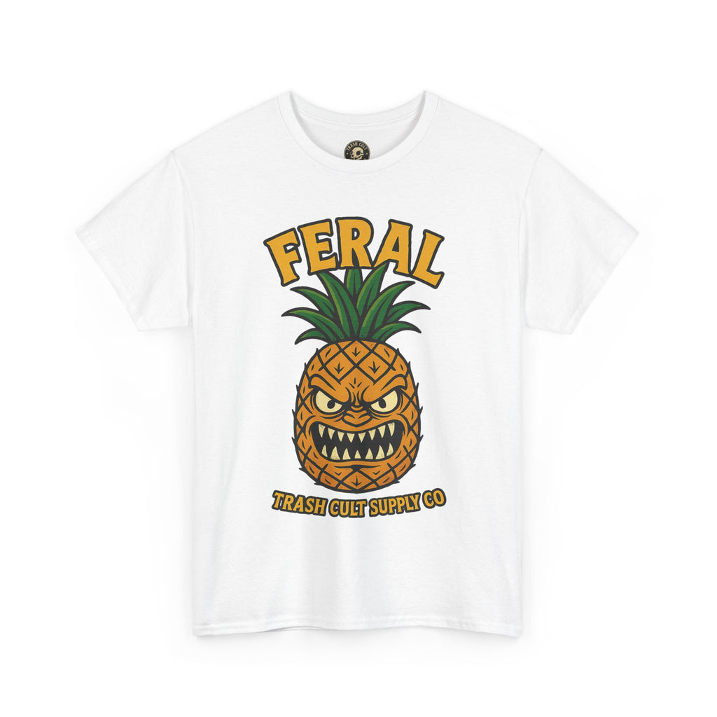 Feral Evil Pineapple Shirt – Aggressive Fruit Trashcore Tee – Gildan 5000 Unisex