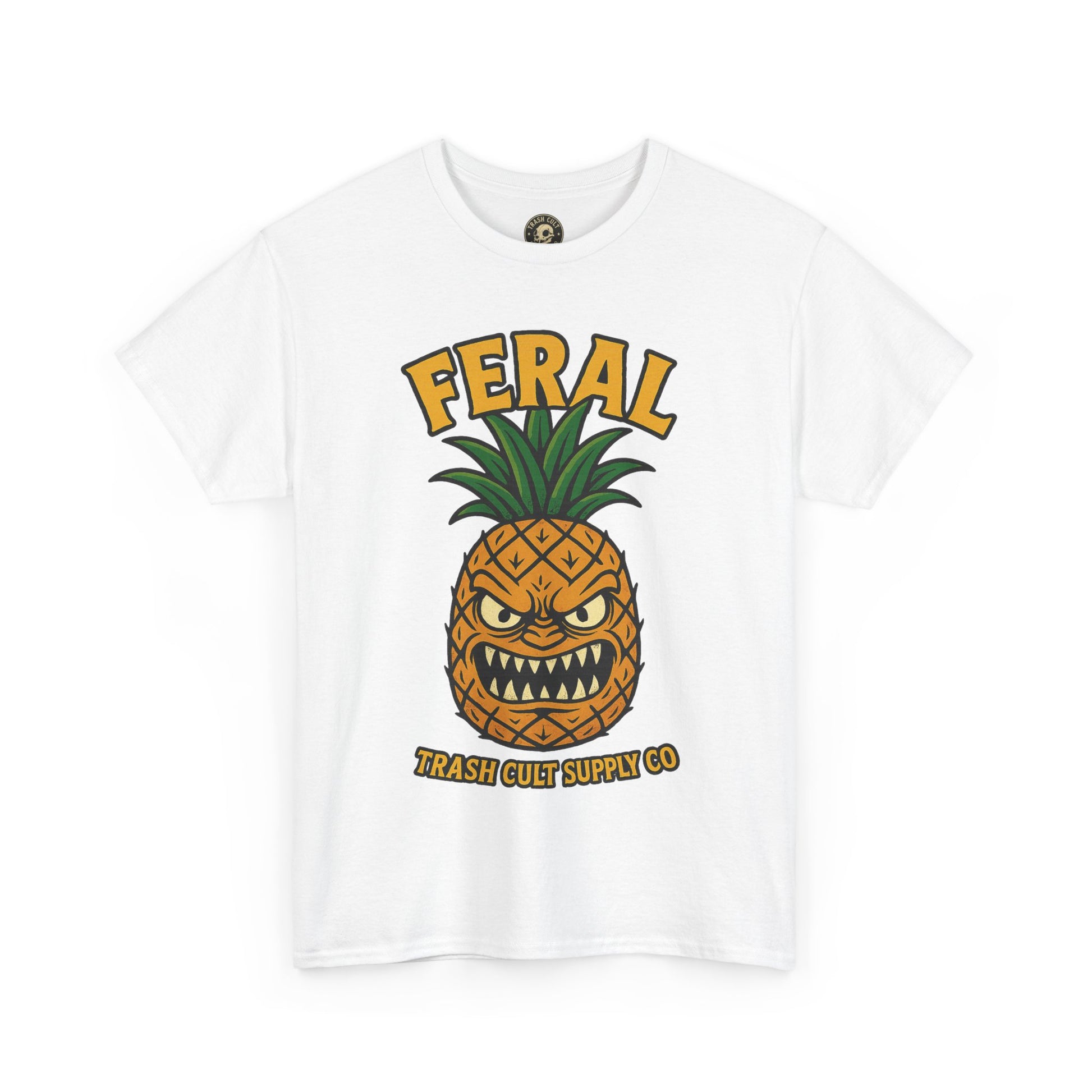 Feral Evil Pineapple Shirt – Aggressive Fruit Trashcore Tee – Gildan 5000 Unisex
