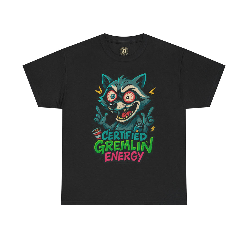 Certified Gremlin Energy Tee – ADHD Raccoon Shirt, Funny Unisex T-Shirt, Graffiti Style Gift for Goblins & Night Owls